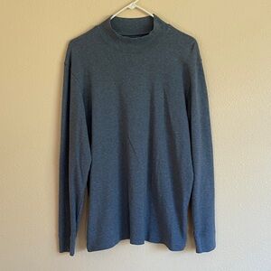 Eddie Bauer Men's Light Charcoal Long Sleeve Tee 100% Cotton, Size Large